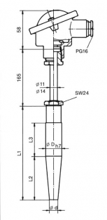 TT40, TT45, TT50, TT55, TT56Welding thermocouple